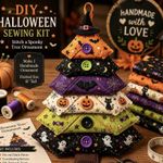 Layered Fabric Tree Ornament DIY Sewing Kit, Hand‑Craft Christmas Tree Decoratio