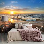 BEACH SEA LANDSCAPE SUN Wallpaper Photo Wall Mural Modern Bedroom Living Room