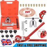 Brake Lines Repair Kit Copper Pipe Flaring Tool Cutter Bender &3/16" Unions Nuts