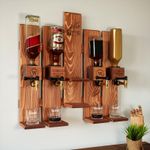 Personalized Wall Whiskey Dispenser, Handmade Wood Liquor Rack  for Home & Gift