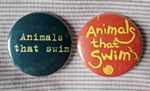 Animals That Swim two 25mm button badges. Free UK postage!