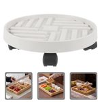 2Pcs Durable Plant Tray with Casters Easy to Move Flower Pot Tray for Home