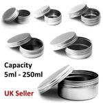 5ml-50ml Metal Storage Tin Jar Small Round Craft Stash Pot Lip Balm Cosmetics