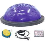 Balance Ball with massage points purple with pump and resistance bands