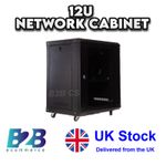 Clearance 12U Network Data Cabinet - Comms Wall Rack Patch Panel Switch
