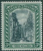 Bahamas 1901 SG61 3/- black and green Queen's Staircase Nassau wmk crown CC MH