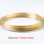 Round Solid Bare Brass Wire Coil Craft Jewelry Making DIY Diameter 0.3mm-5mm