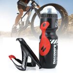 Mountain Bike Cycling Drink Water Bottle and Cage Holder Rack Adjustable 650ml