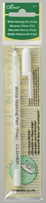 Clover White Marking Pen (Fine). Iron off Pen/ Wash off Pen CL517