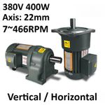22mm Shaft 400W AC 380V Three-Phase CW/CCW Reduction Gear Motor Adjustable Speed