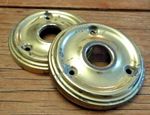 RECLAIMED BRASS DOOR KNOB HANDLE BACK PLATE ROSE 64mm  #B6