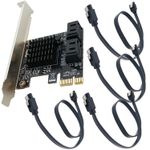 SATA 3.0 Expansion Card 4 Port Controller PCI-e Adapter ATX Bracket Data Cables