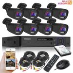 Colour CCTV Camera System HD 8CH DVR With Hard Drive & MIC Outdoor Home Kit