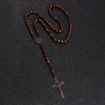 Wooden Rosary Cross Handmade Beads Catholic Christian Antique Chrismtas Gift UK