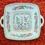 Royal Stafford AF7040 Square Handled Floral Plate, Glossy, Printed Backstamp