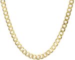 9ct Yellow Gold on Silver Solid CURB Chain 6.5MM - 16 18 20 22 24 26 30 inch