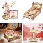 Rokr Amusement Park Series Building Kits Wooden Puzzle Pinball Machine for Gifts