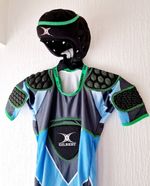 ❤️Gilbert Xact Alpha Quest Cavity Padding Rugby Top Medium Boys & Free Headguard