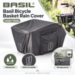 Basil Bicycle Basket Rain Cover Keep Dry Large  Waterproof Reflective urban Grey