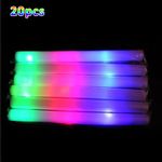 50pcs Glow Sticks LED Light Up Foam Sticks for Wedding Birthday Raves Concert