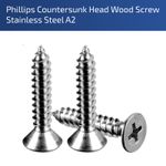 M6 FULLY THREADED PHILLIPS COUNTERSUNK WOOD SCREWS A2 STAINLESS STEEL DIN 7982