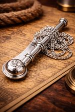 Nautical Collectible Nickel Plated Boatswain's Pipe Whistle Maritime Decor Gift