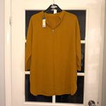 Primark Mustard 1/4 Zip Tunic Blouse Top - Size 14