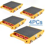 4 Pcs 15T Machine Mover Roller Machinery Moving Skate Heavy Duty Cargo Trolley!