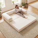 Folding Sofa Bed 4-in-1 Convertible Futon Couch with Comfy Corduroy Cover
