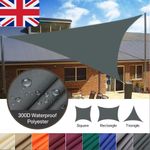 Triangle Waterproof Shade Sail Sun Canopy UV Block Patio Garden Awning 2-5m