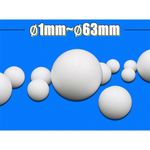 White Solid PTFE Plastic Balls Dia~∅1mm-∅63mm Anticorrosion Diaphragm Pump Ball