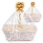 DIY Set of 2 OR 4 Wicker Gift Hamper Basket Kit Create Your Own Festive Present