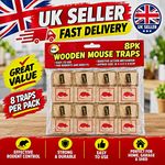 DID Wooden Snap Mouse Traps, 8 Pack Indoor & Outdoor Rodent Control