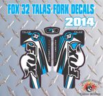 Fox 32 FORK Talas Stickers Decals Graphics Mountain Bike Down Hill MTB blue
