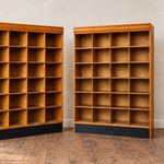 Pair of Vintage Bookcase Haberdashery Draper's Shop Cabinet Pigeon Hole Shelving