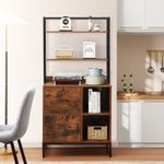 Industrial Office Display Cabinet with Bookshelf Large Storage 2 Tier Shelf