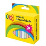 Coloured Chalk White Chalk Kids Blackboard Chalk Sticks Anti Dust Chalk x 24 New