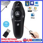 Wireless USB Presenter PowerPoint Pointer Clicker Pen Laser PPT Remote Control
