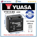 Genuine Yuasa YTX14-BS High Power AGM GEL Motorbike Motorcycle Battery YTX14BS