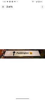 Genuine London "Paddington" Road Sign Large Metal Decommissioned City Sign