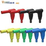 10PCS 32A Right Angle 4mm Shrouded Banana Plug Copper Solder Type DIY Connector