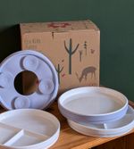 Elk and Friends 7.8” Porcelain Divided & Flat Plates Silicone Montessori Baby 
