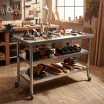 Stainless Steel Commercial Kitchen Catering Prep Table 3 Tiers Shelf Work Bench