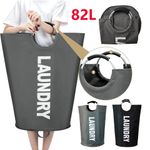 82L Foldable Fabric Laundry Basket Collapsible Clothes Hamper Bag Washing Bin