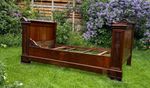 Antique Oak Single Bed Frame Carved Day Alcove