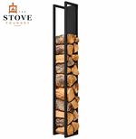 RAIS Log Holder Black Metal Matte Freestanding Indoor 190cm