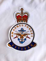 HM Armed Forces Veteran Iron on sew Back Patch Forces Vet NEW 30cm x 20cm