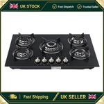 Gas hob Cooker Cook Top 5 Burners Tempered Glass Natural Gas LPG 35,900 BTU 77CM