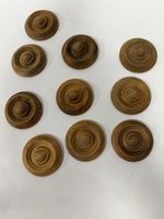 (10) Antique Wood Bullseye Rosettes Victorian Architectural Salvage Millwork C23