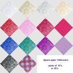 SQUARE PAPER TABLECOVERS , 88 X 88CMS TABLE COVERS ,  PK 10, 15, 20, 25 OR 50